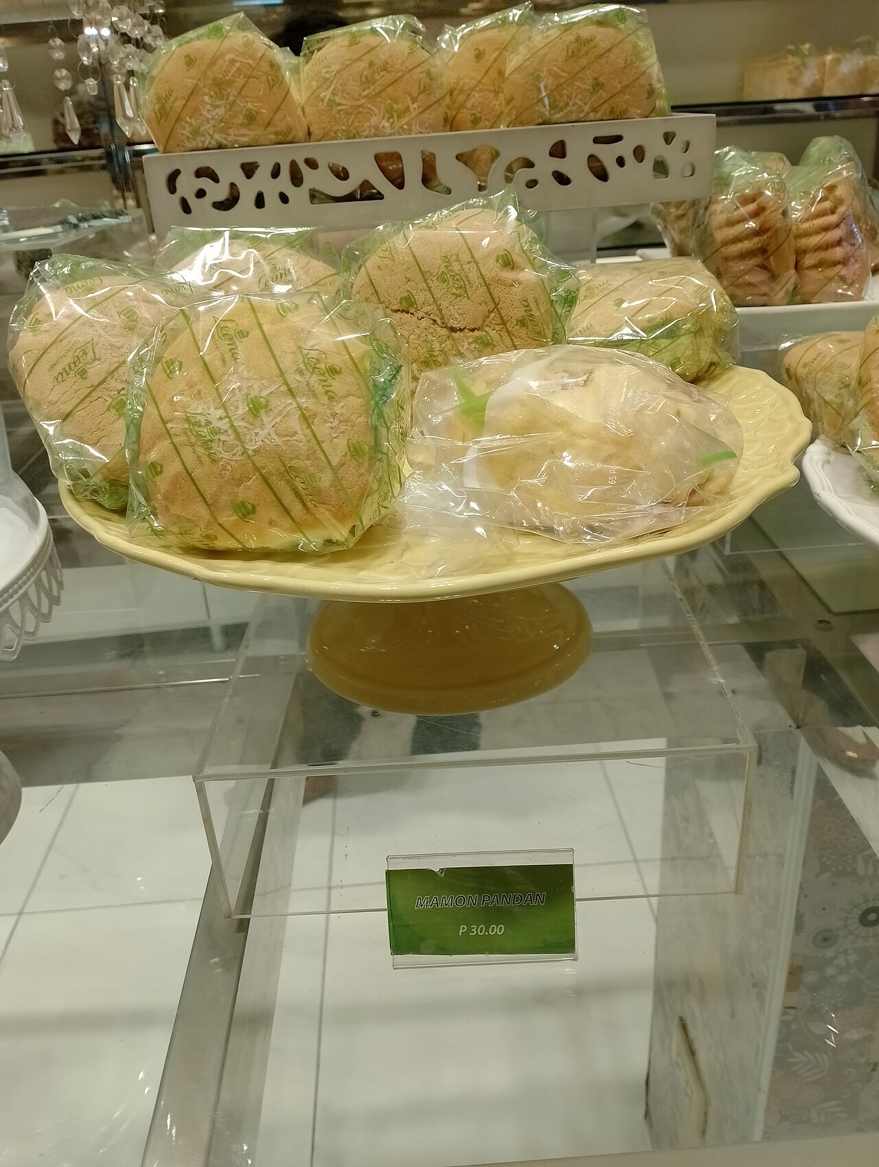 Mamon: Soft Filipino Chiffon Sponge Cakes - Mamon Pandan from the Leona Cakes & Pastries at SM Seaside City located in Cebu City.