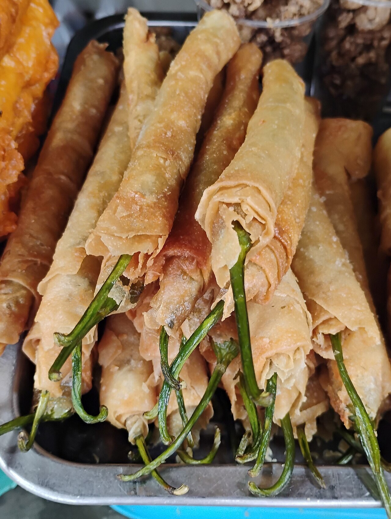Dynamite Lumpia: Cheese-Stuffed Chile Spring Rolls - Dynamite Chili Lumpia (Filipino Street Food).