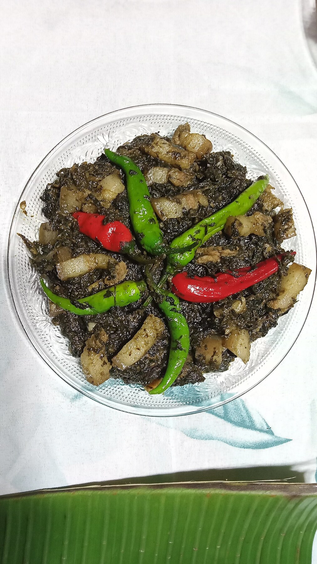 Laing: Filipino Coconut Greens with Chiles - Natong, also known as laing.