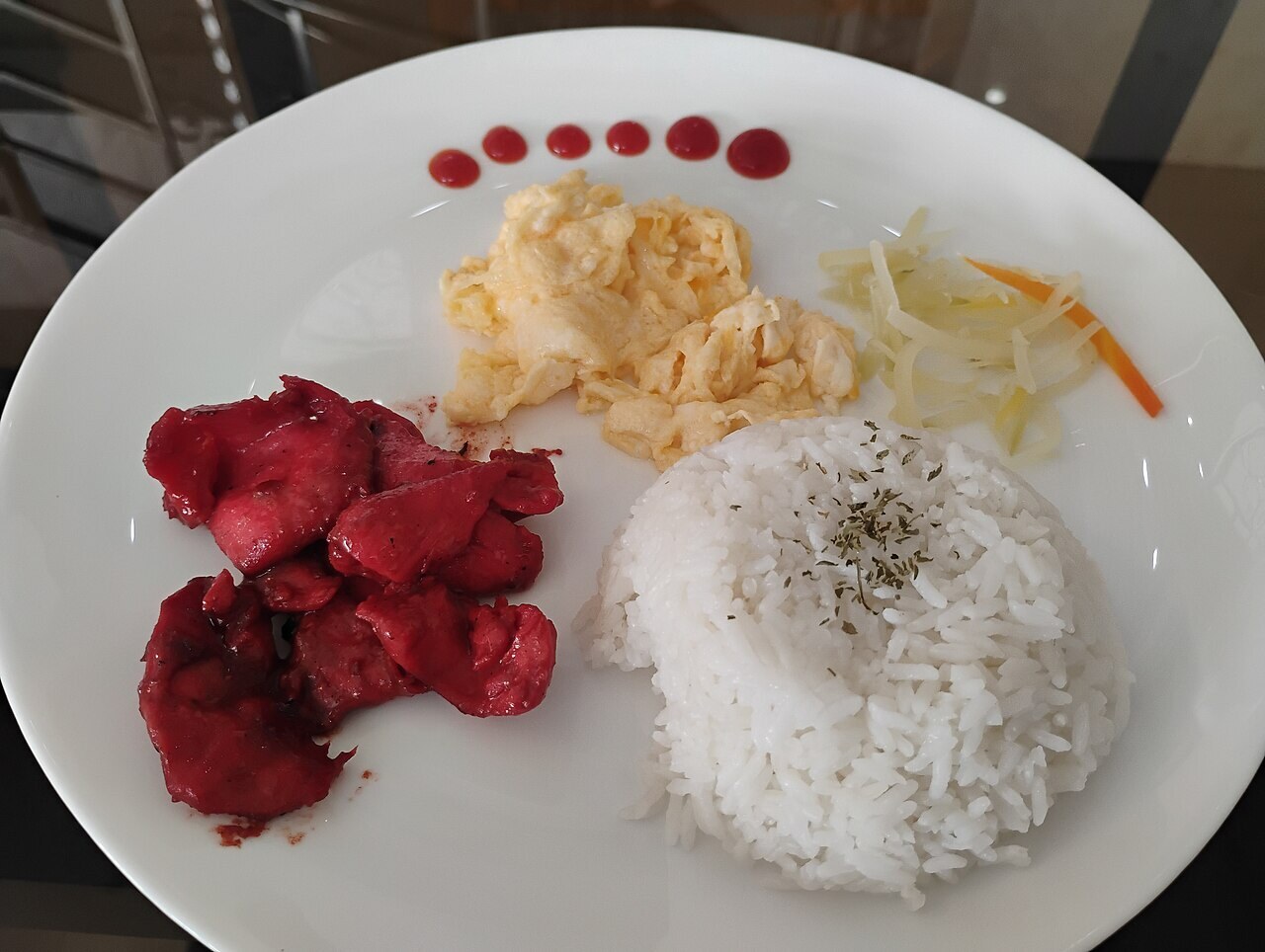 Pork Tocino Silog: Sweet-Savory Filipino Breakfast Plate - Tocino silog meal.