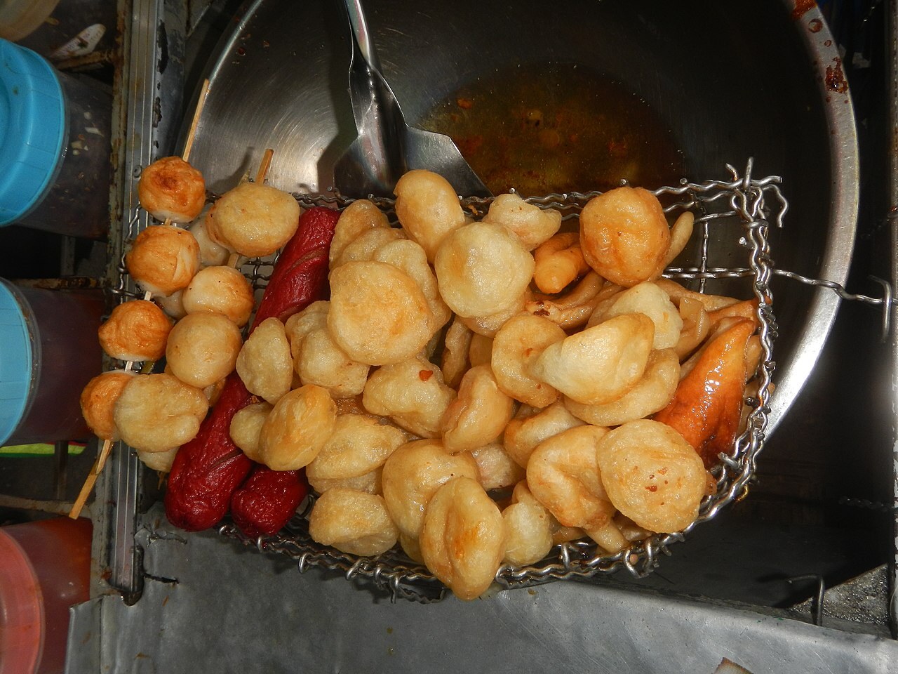 Fish Balls with Manong Sauce: Filipino Street-Food Skewers - Philippine cuisine List of Philippine dishes Classic Savory products Chicharon Bopis Laing Bistek Halo-halo Fish ball.