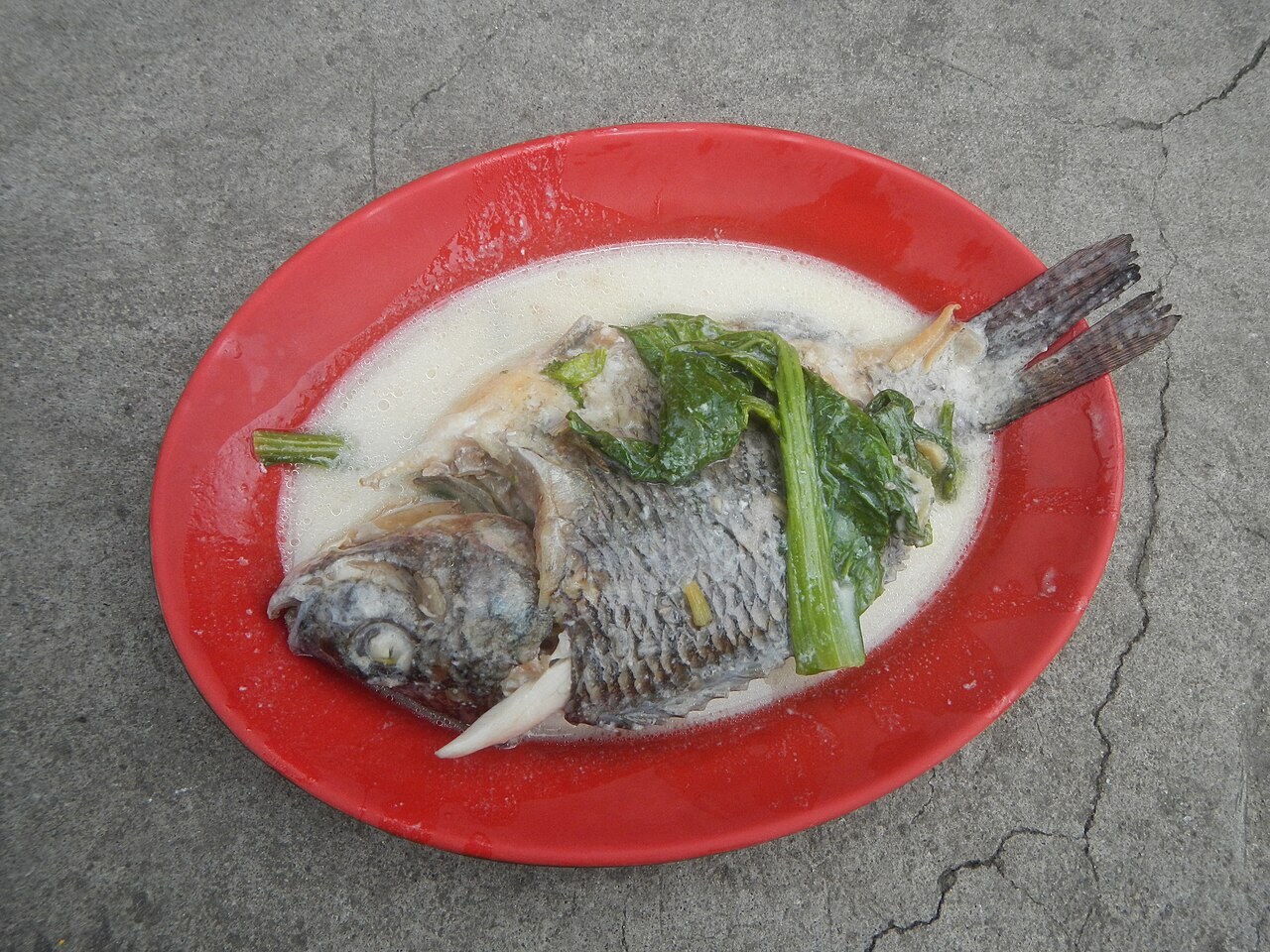 Ginataang Tilapia: Fish in Coconut Milk with Ginger and Greens - Ginataang Tilapia, Home cooking in the Philippines, Gising-gising Ginataan Sigarilyas Tinola Lumpiang Sariwa Dinuguan.