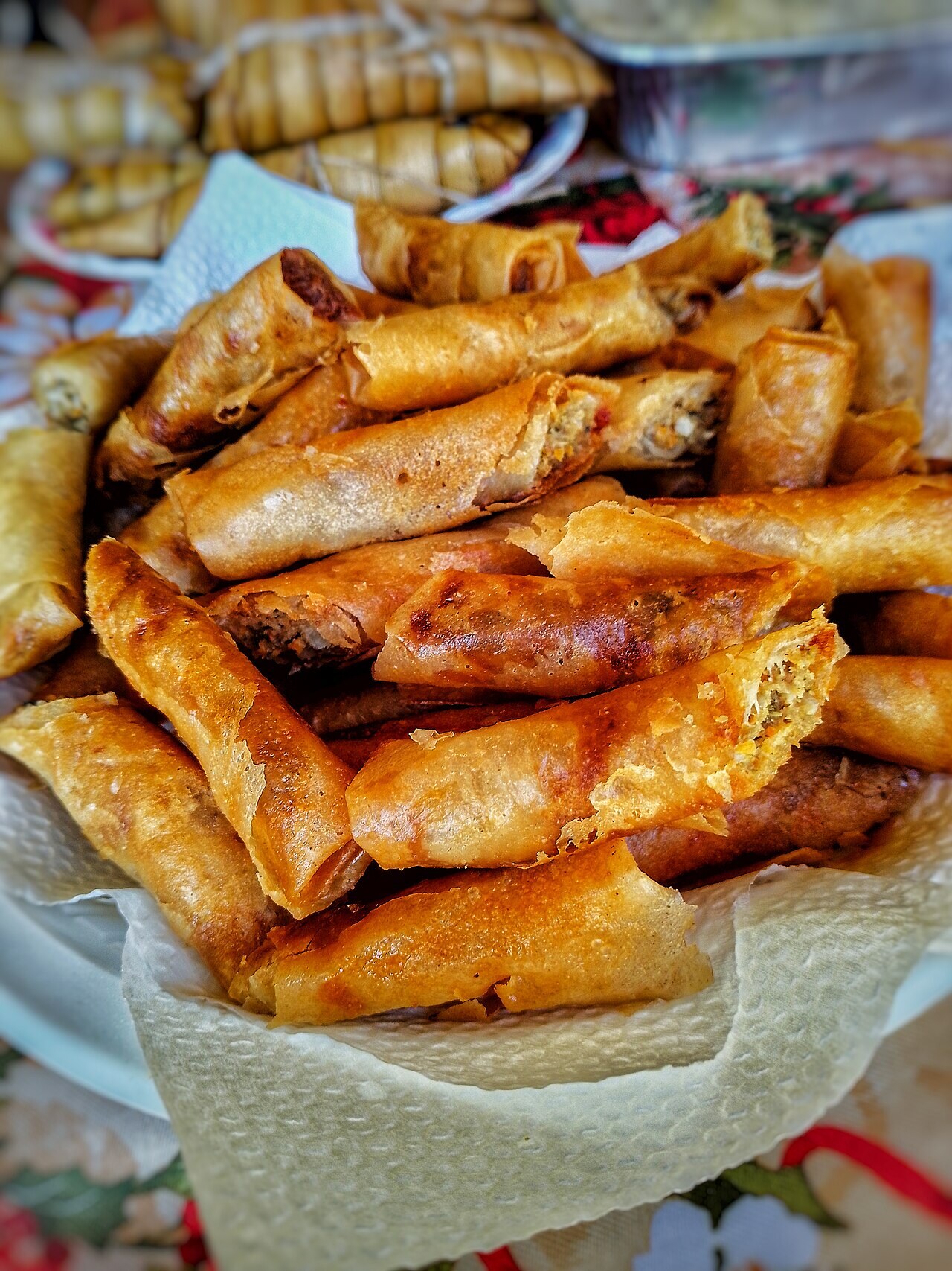 Lumpiang Shanghai: Crispy Filipino Pork Spring Rolls - Freshly fried lumpiang Shanghai.