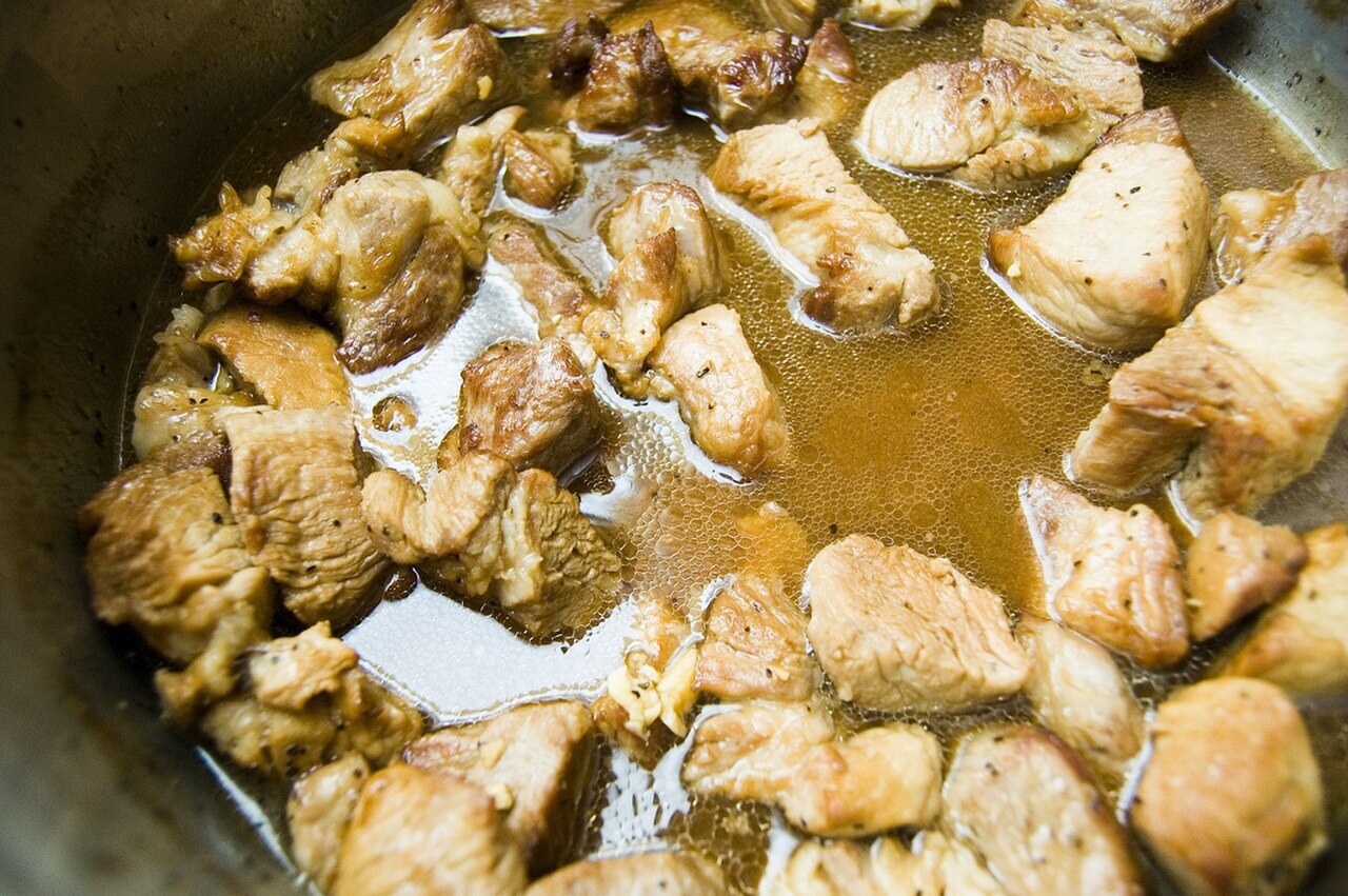 Pork Adobo: Classic Adobong Baboy - Philippine pork adobo cooked in a kawali.