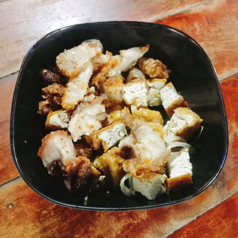 Tokwa't Baboy: Fried Tofu and Pork with Soy-Vinegar Dressing recipe