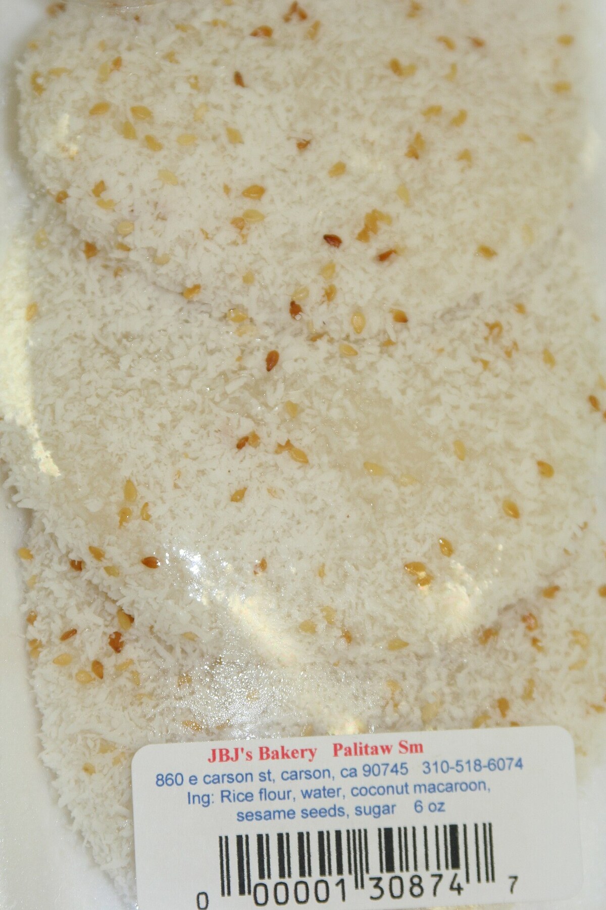 Palitaw: Filipino Rice Cakes with Coconut and Sesame - Palitaw serving.