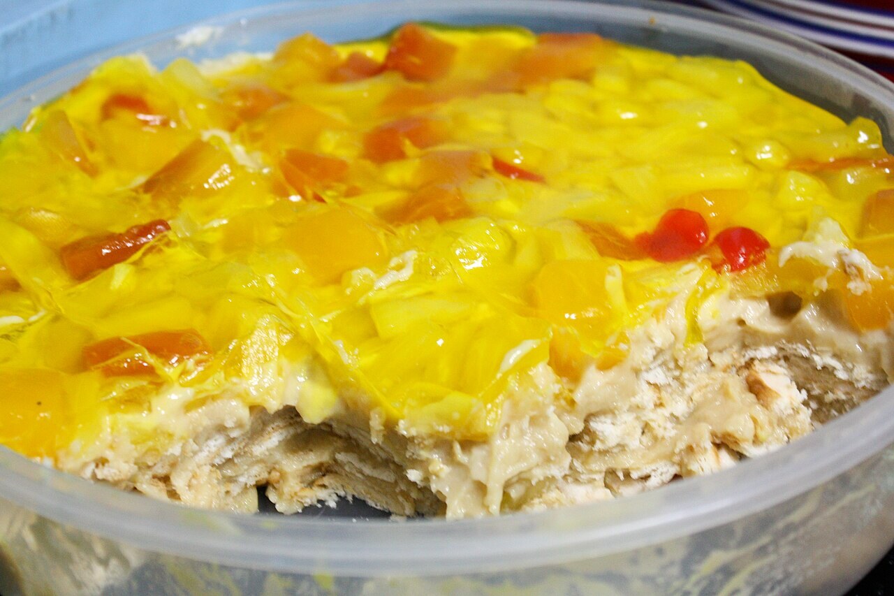 Crema de Fruta: Filipino Layered Fruit Cake - Crema de fruta, a layered dessert from the Philippines.