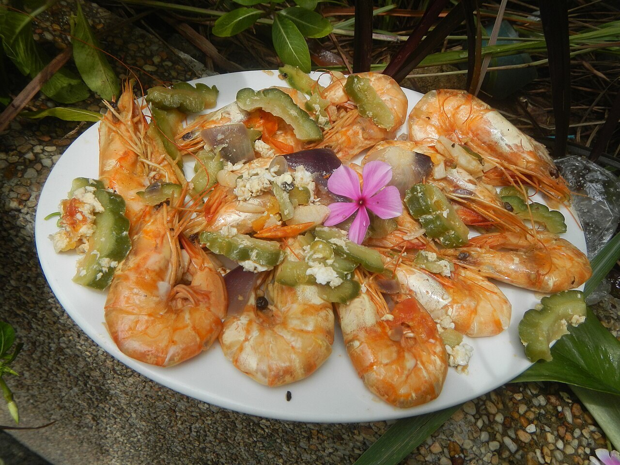Ginisang Ampalaya with Egg: Bitter Melon Stir-Fry - Ginisang Ampalaya with Egg and Shrimp Photos taken during the 2020 coronavirus pandemic in Baliuag, Bulacan New Norma.