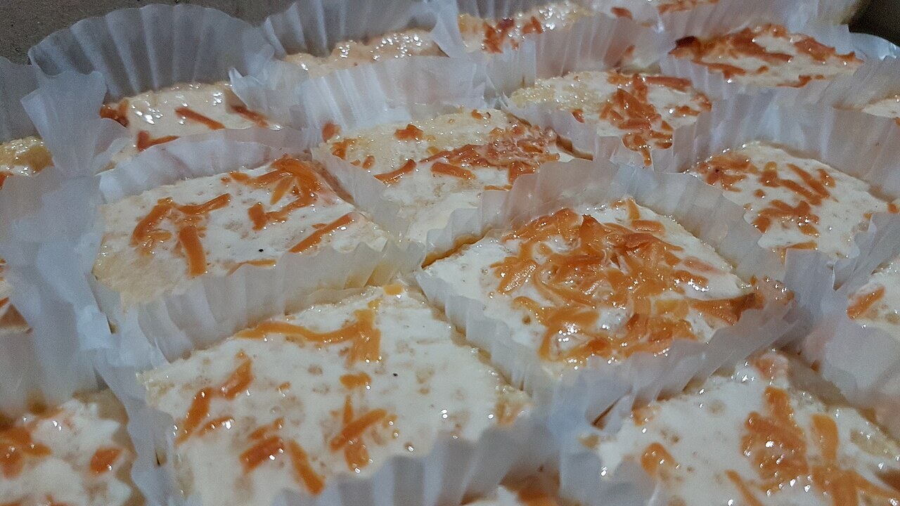 Cassava Cake: Filipino Coconut Cassava Dessert - Cassava cake served in slices.