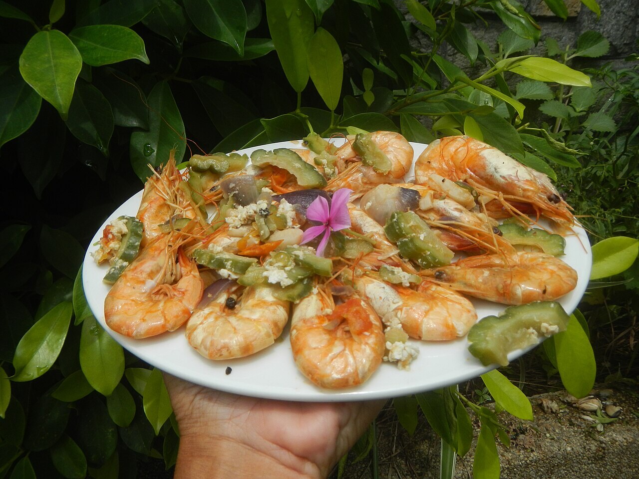 Ginisang Ampalaya with Egg: Bitter Melon Stir-Fry - Ginisang Ampalaya with Egg and Shrimp Photos taken during the 2020 coronavirus pandemic in Baliuag, Bulacan New Norma.