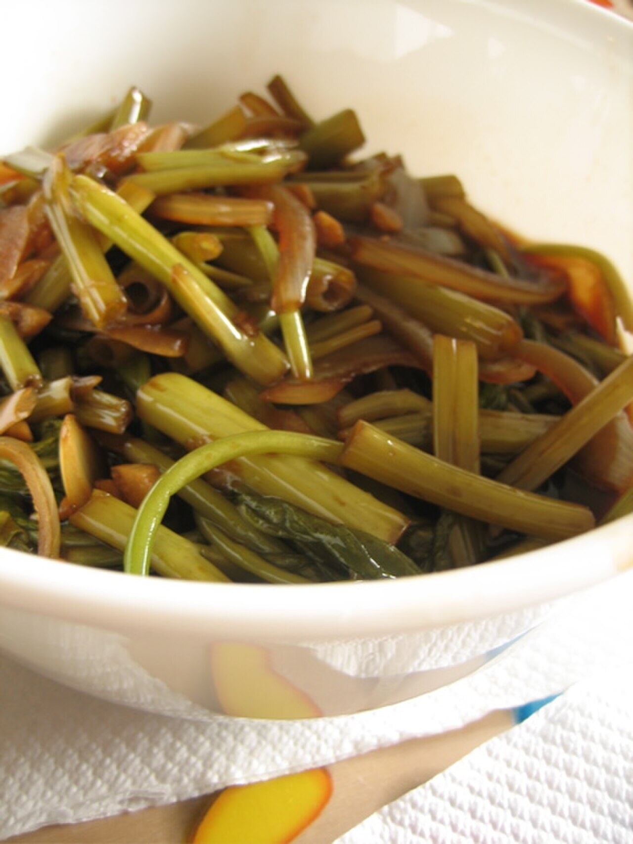Adobong Kangkong: Filipino Water Spinach Adobo - Adobong kangkong (water spinach).