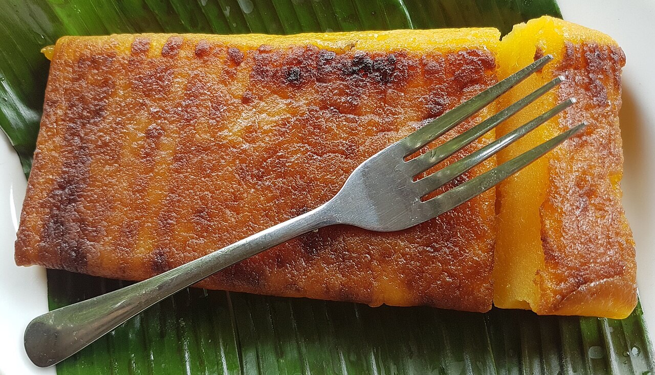 Cassava Cake: Filipino Coconut Cassava Dessert - Cassava cake close-up.