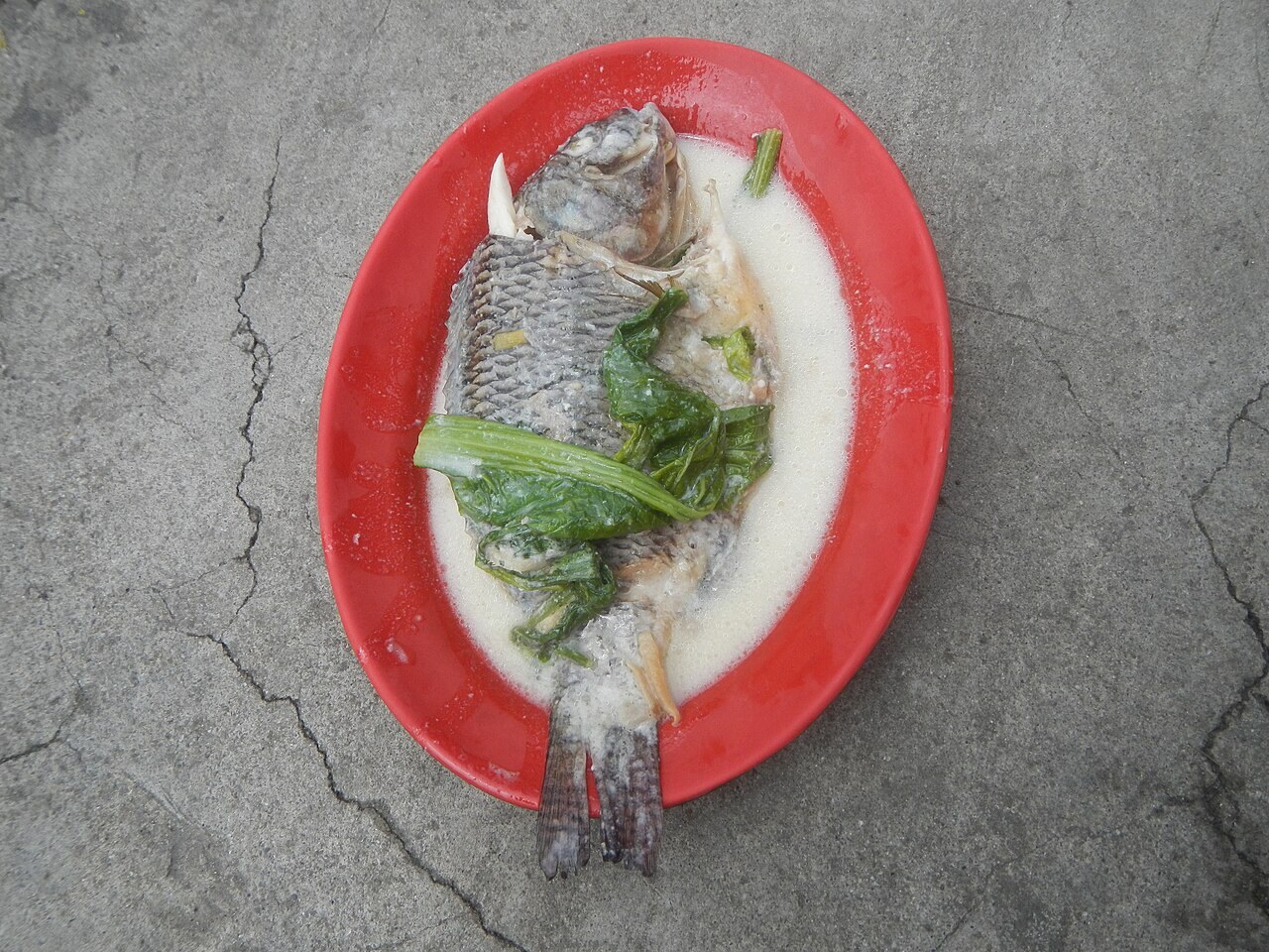 Ginataang Tilapia: Fish in Coconut Milk with Ginger and Greens - Ginataang Tilapia, Home cooking in the Philippines, Gising-gising Ginataan Sigarilyas Tinola Lumpiang Sariwa Dinuguan.