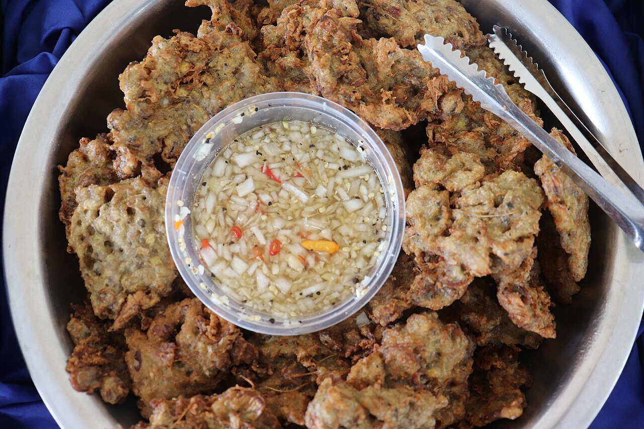 Ukoy: Filipino Shrimp and Vegetable Fritters - Okoy or ukoy, a Filipino crispy deep-fried fritters shaped or pressed like burger patty. Okoy na Puso ng Saging (or B.