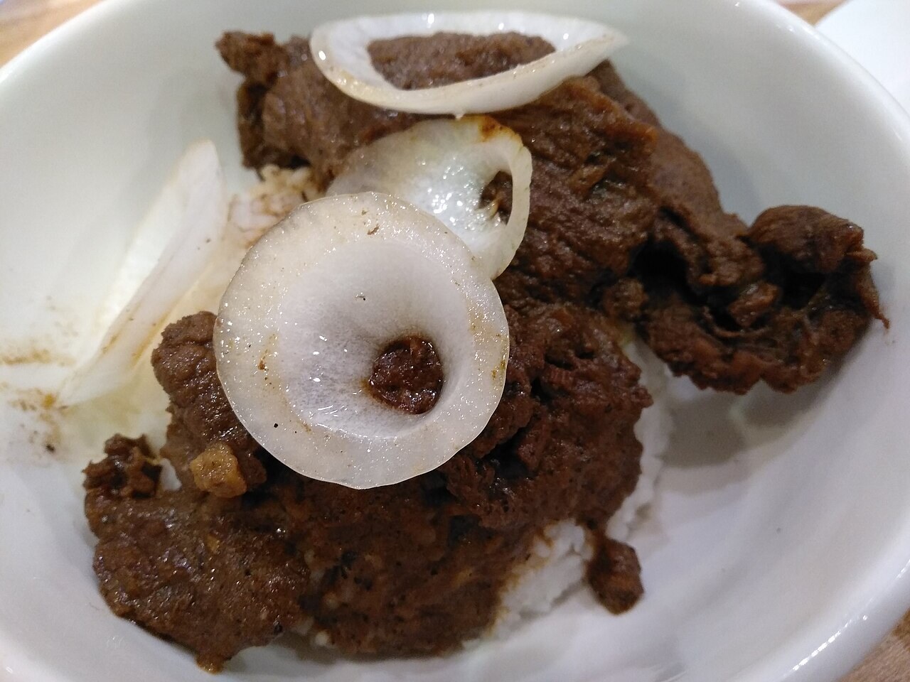 Bistek Tagalog: Calamansi Soy Beef with Onions - Bistek Tagalog serving.