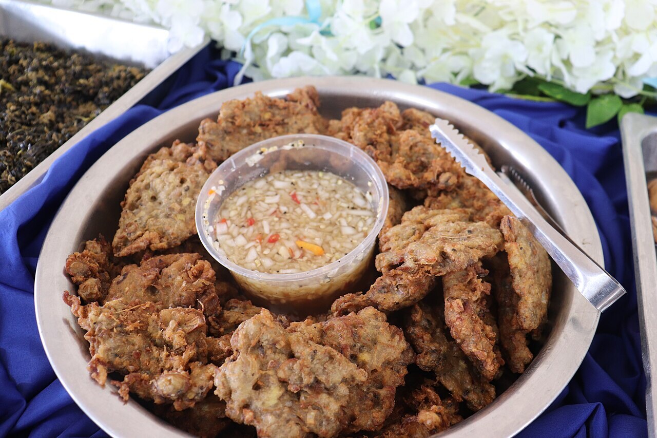 Ukoy: Filipino Shrimp and Vegetable Fritters - Okoy or ukoy, a Filipino crispy deep-fried fritters shaped or pressed like burger patty. Okoy na Puso ng Saging (or B.