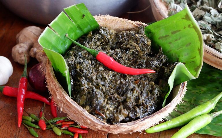 Laing: Filipino Coconut Greens with Chiles recipe
