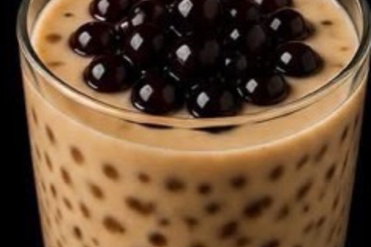 Brown Sugar Bubble Tea Tapioca Pudding serving idea.