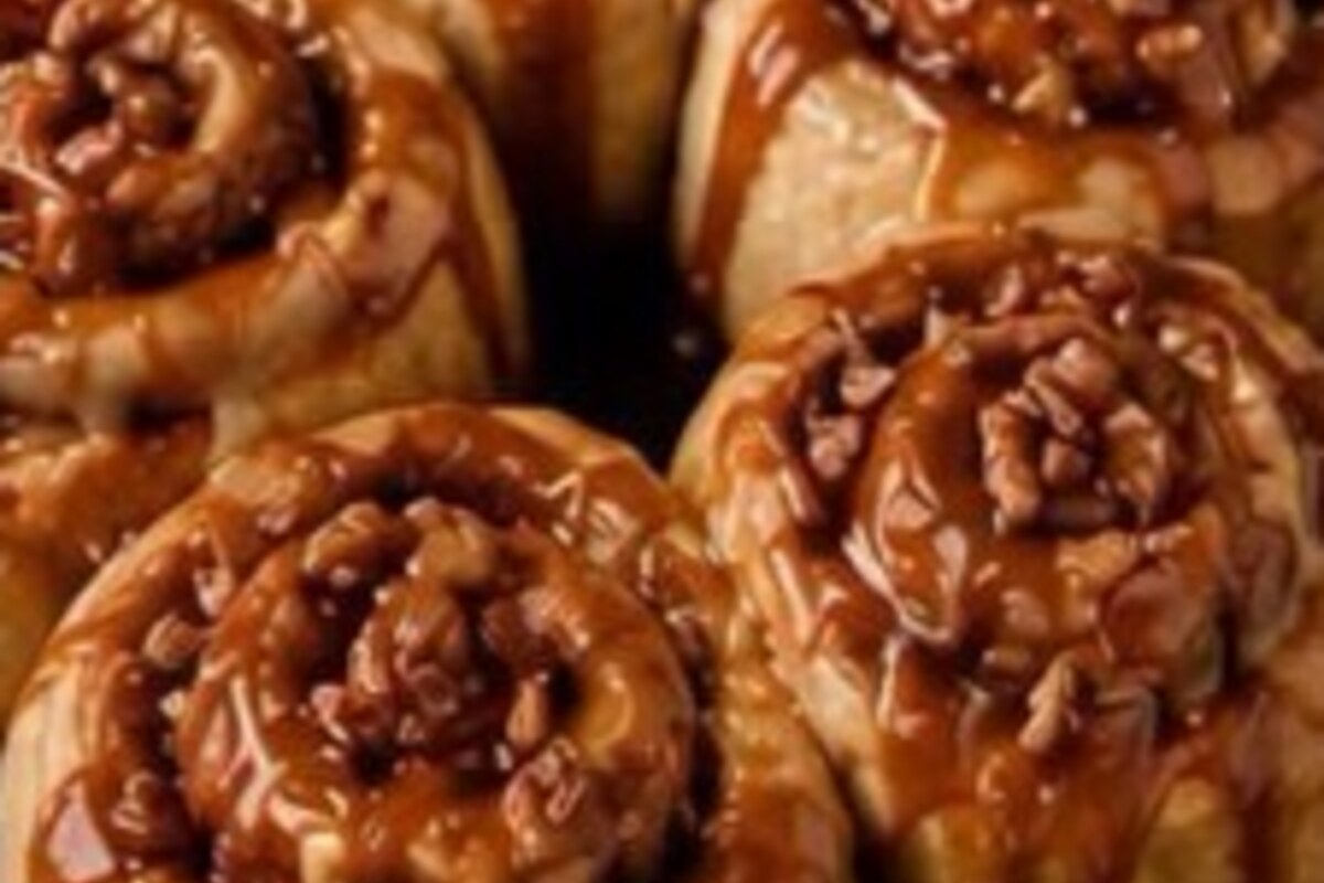 Caramel Pecan Cinnamon Rolls serving idea.