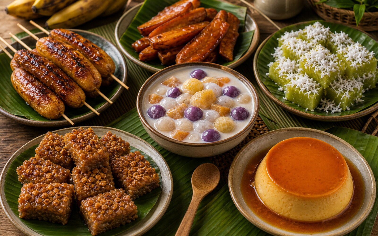 Classic Filipino Merienda Desserts serving idea.