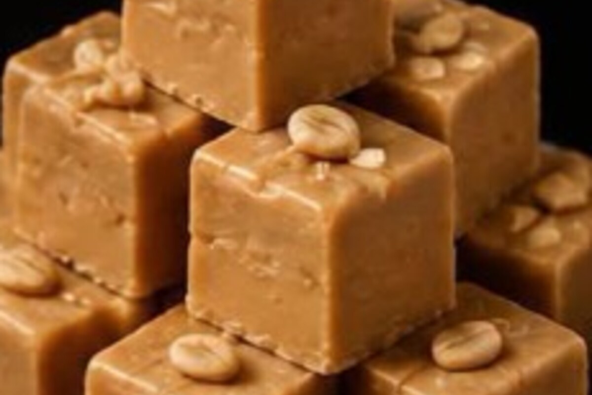 Creamy Peanut Butter Fudge serving idea.