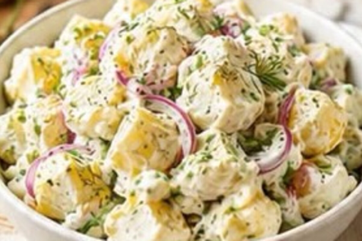 Fresh Dill Potato Salad serving idea.