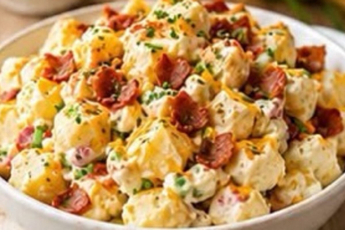Loaded Bacon Potato Salad serving idea.
