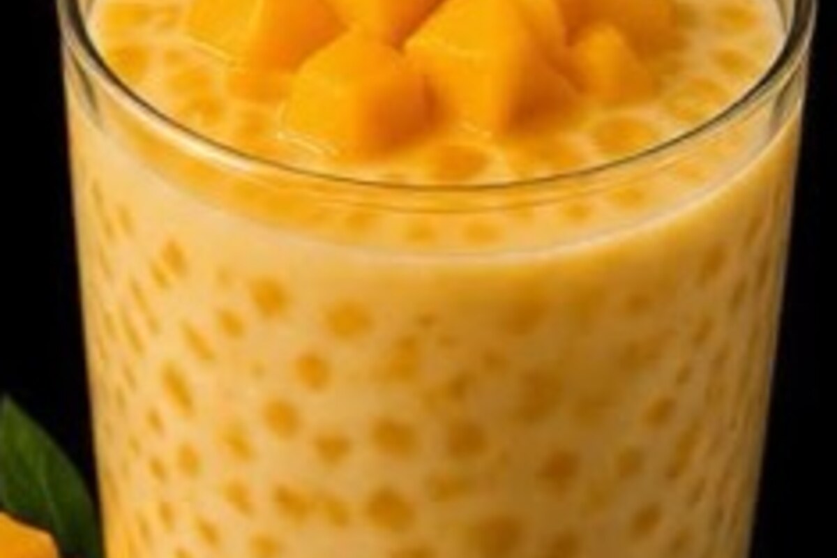 Mango Coconut Tapioca Pudding serving idea.