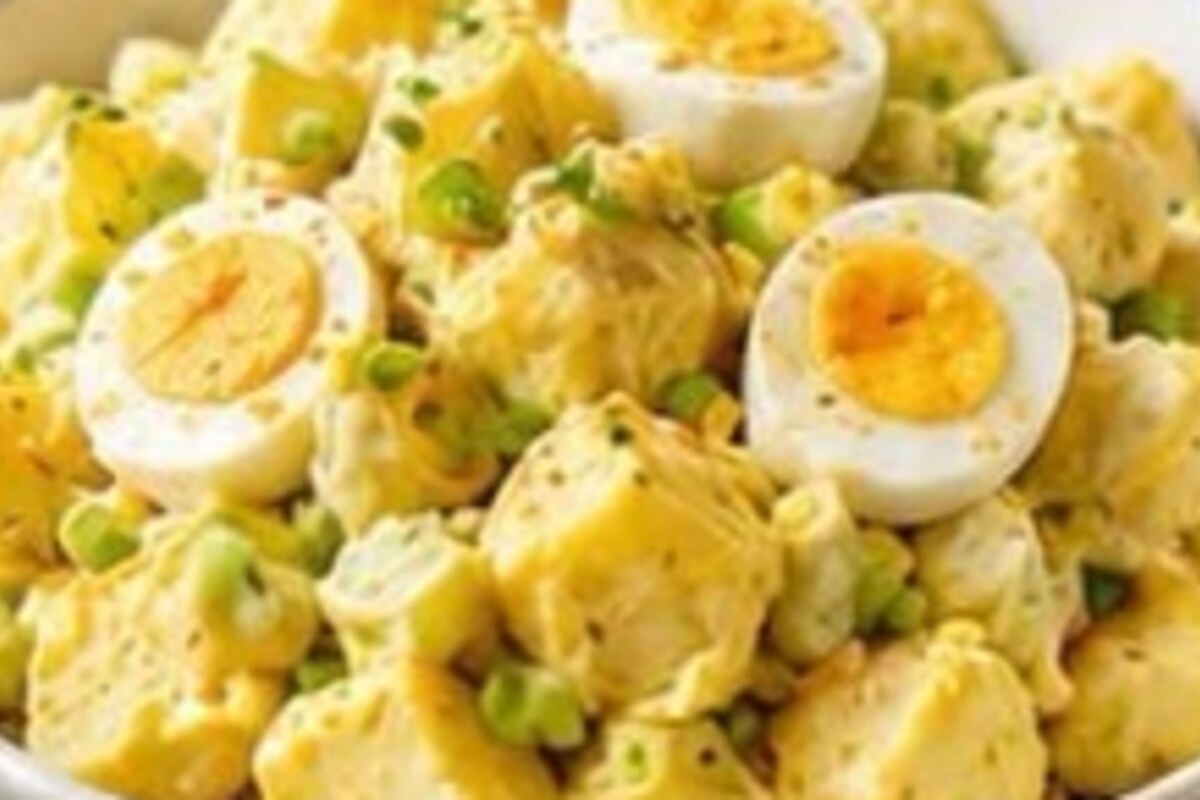 Mustard Egg Potato Salad serving idea.