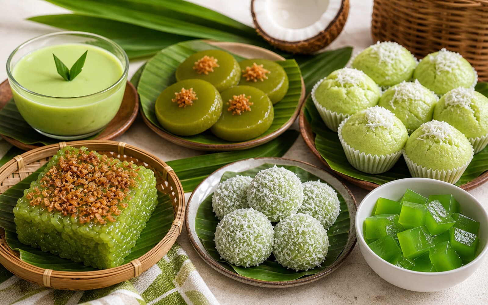 Pandan Filipino Desserts Six Ways serving idea.