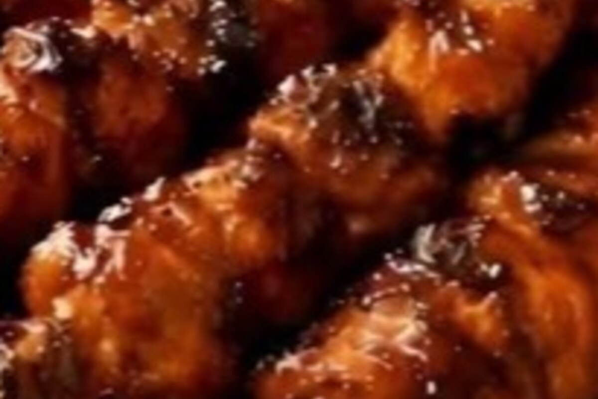 Pinoy Chicken BBQ Skewers serving idea.