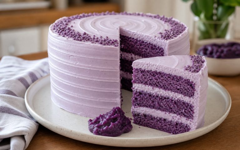 Purple Yam-Inspired Ube Cake with Milky Ube Frosting recipe