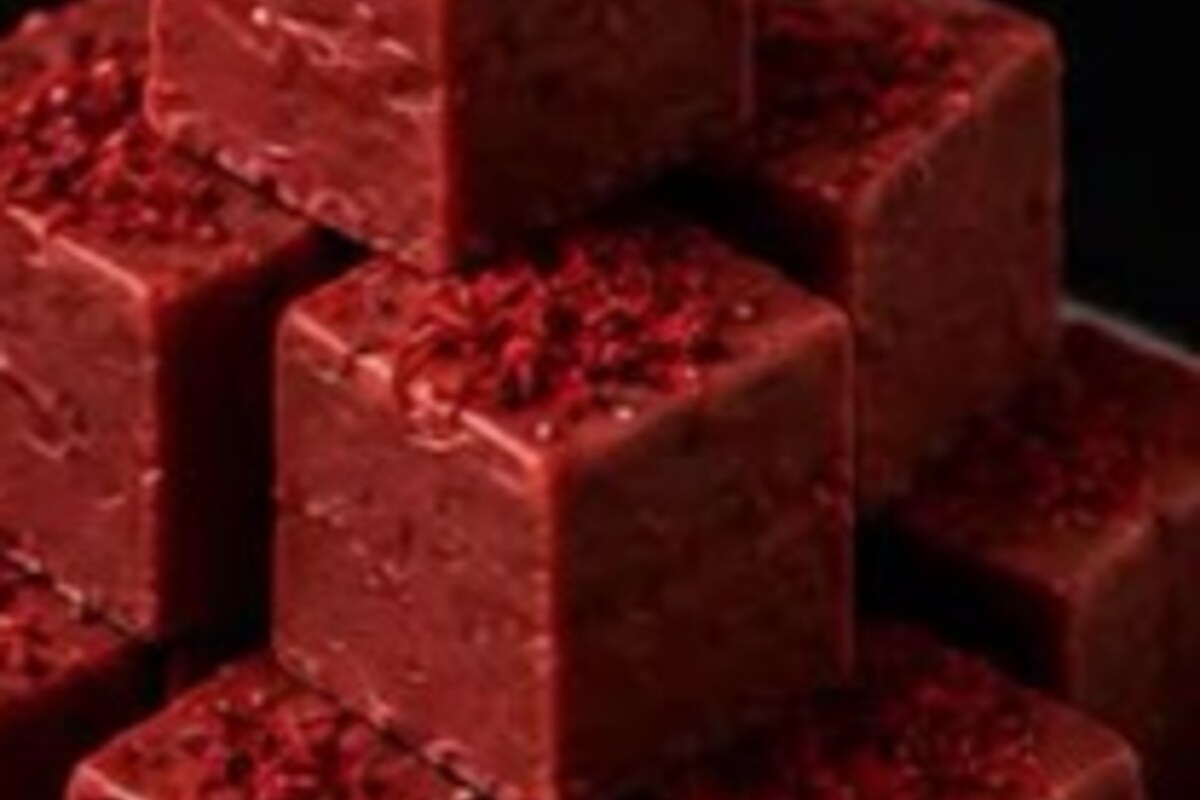 Red Velvet Fudge serving idea.