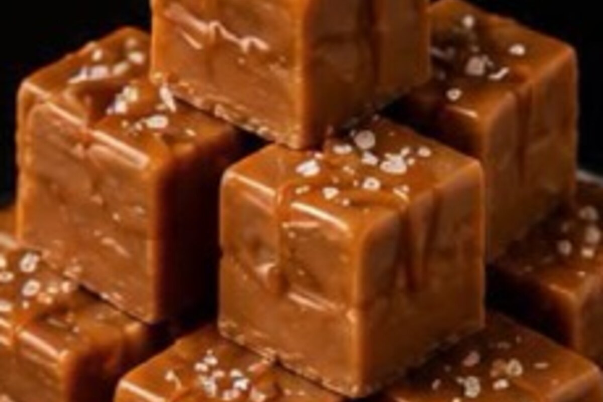 Salted Caramel Fudge serving idea.
