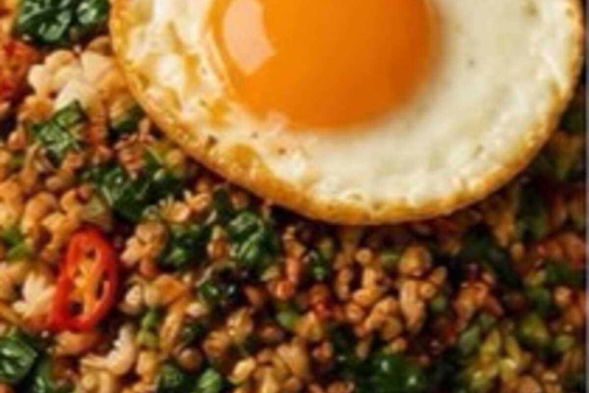 Thai Basil Rice serving idea.
