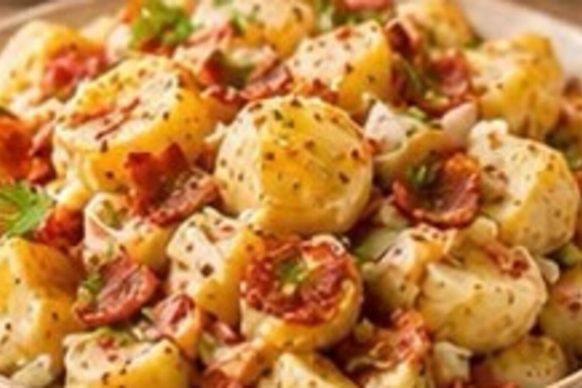 Warm German-Style Potato Salad serving idea.