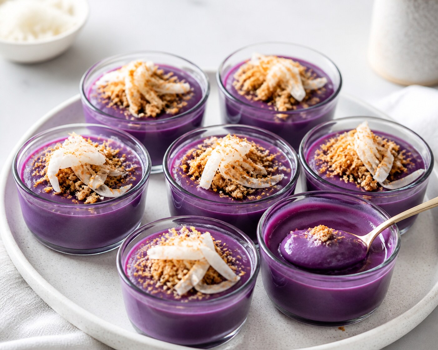 Ube Coconut Custard Pudding with Ube Powder recipe